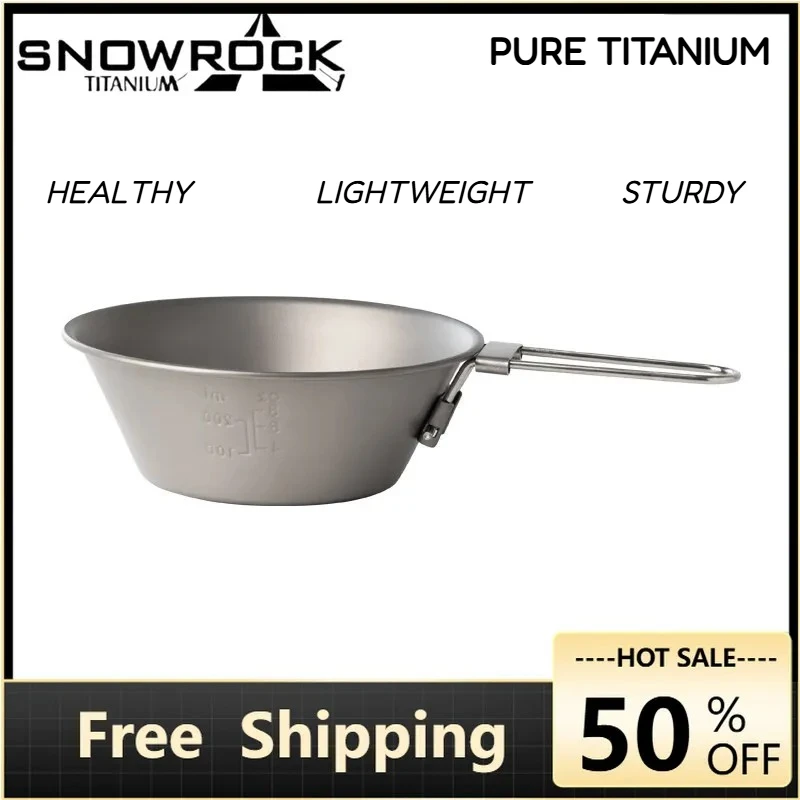 

Титановая кружка-чаша SNOWROCK с ручкой и крышкой для активного отдыха, походов, кемпинга, портативная посуда, товары для кемпинга