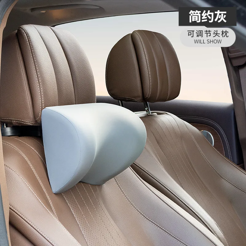 

Refreshing Ice Silk Car Supply Pillow, Flexible Fitting Mechanical Neck Headrest, Anti‑Slip Durable Memory Foam Driving Cushion
