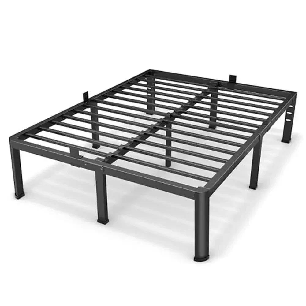 Queen Size Metal Platform Bed Frame with Under-Bed Storage Heavy Duty Construction Non-Noise Design Rounded Corner Foot Easy