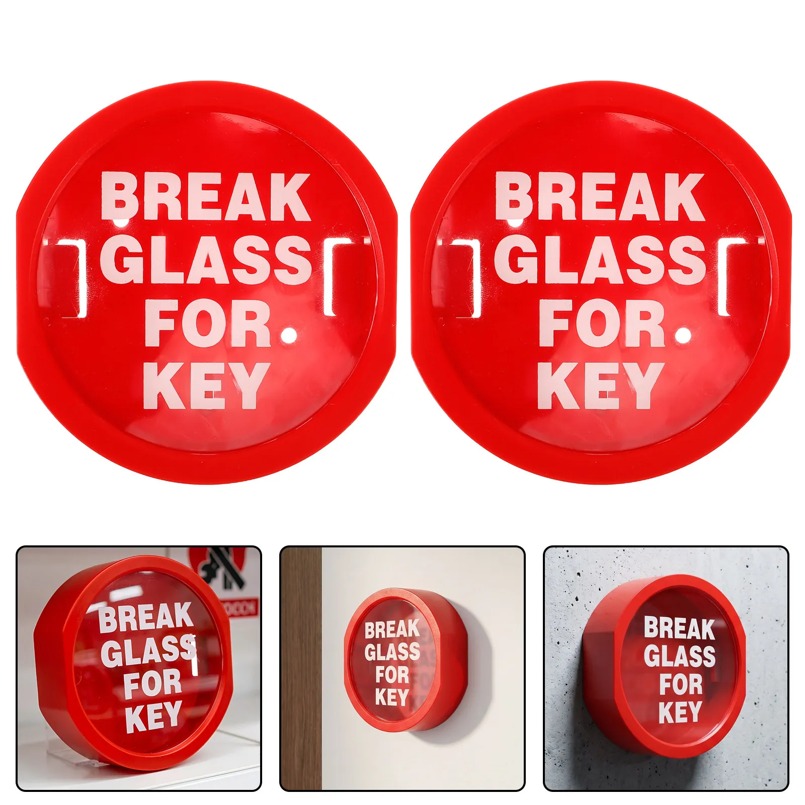 3Pcs Wall Mounted Red Emergency Fire Key Box Lockable Key Storage Cabinet Quick Access Security Lock Box Security Lockbox