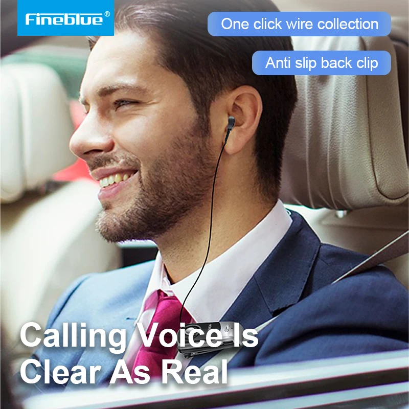 سماعة رأس Fineblue F960 اللاسلكية بتقنية البلوتوث مع مشبك سلكي سماعة رأس قابلة للسحب بدون استخدام اليدين لـ Powersports pk F920
