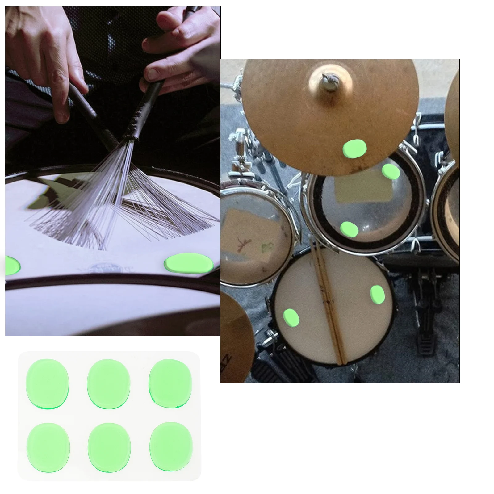 6/12/24 Stück Trommelschalldämpfer aus transparentem Silikon für Jazz-Snare-Drums, 3 Farben optional / Ein toller Helfer für Schlagzeugspieler – Detail 15