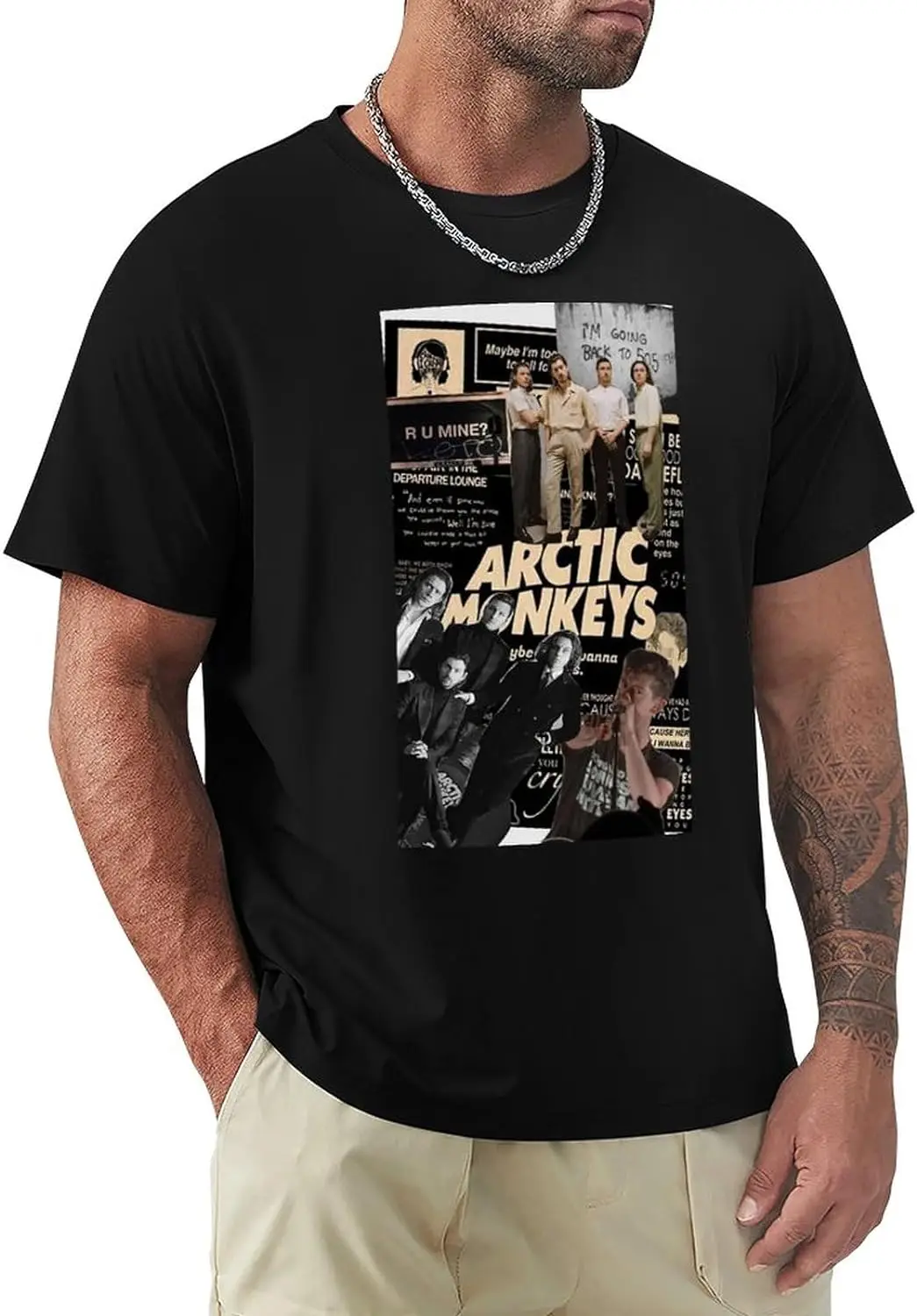 Man's Crew Neck Short Sleeve Tee for Arctic and Monkeys Tshirts,Soft Tshirts for Birthday Gifts