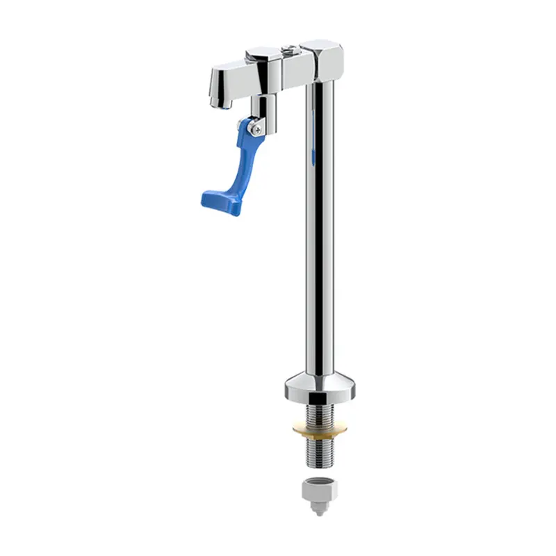Push The Cup Faucet Deck Mount Self-Closing Water Station for Bar Cafe Commercial Sink Push Back Design