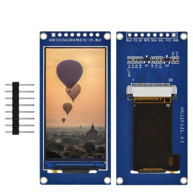 1 PCSESP32 16MB Placa de Desenvolvimento 1.9in ST7789 170x320 TFT LCD Display, WiFi + Módulo BL, CH340, Tipo-C para Arduino Micropython