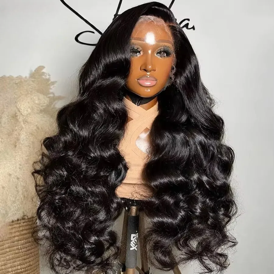 Loose Body Wave Lace Front Wig Black /Blonde /Pink 13x4 HD Synthetic Pre Plucked Chestnut Heat Resistant Glueless Daily Cosplay