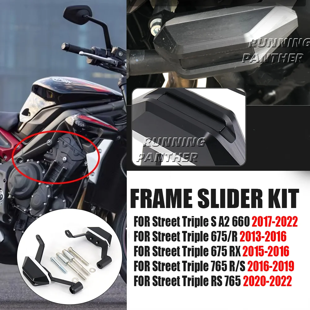 

Motorcycle Engine Protection Crash Frame Slider Kit Fall Protector FOR Street Triple 765RS RS 765S 765R 765RS RS765 675Rx 675R