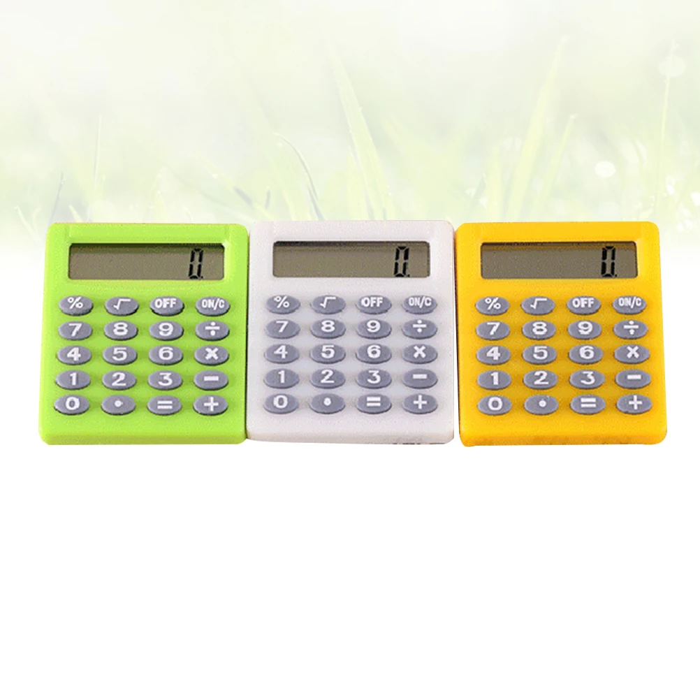 3pc Mini Student Test Rechner Elektronische Rechner Tragbare Rechner für Studenten Test (Gelegentliche Farbe)