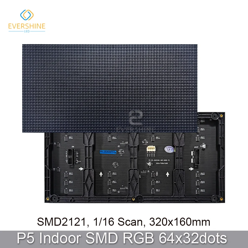 Smd2121 P5 RGB Full Color 320x160mm 64x32Pixels 1/16s Indoor Led Panel Module Display Video Wall