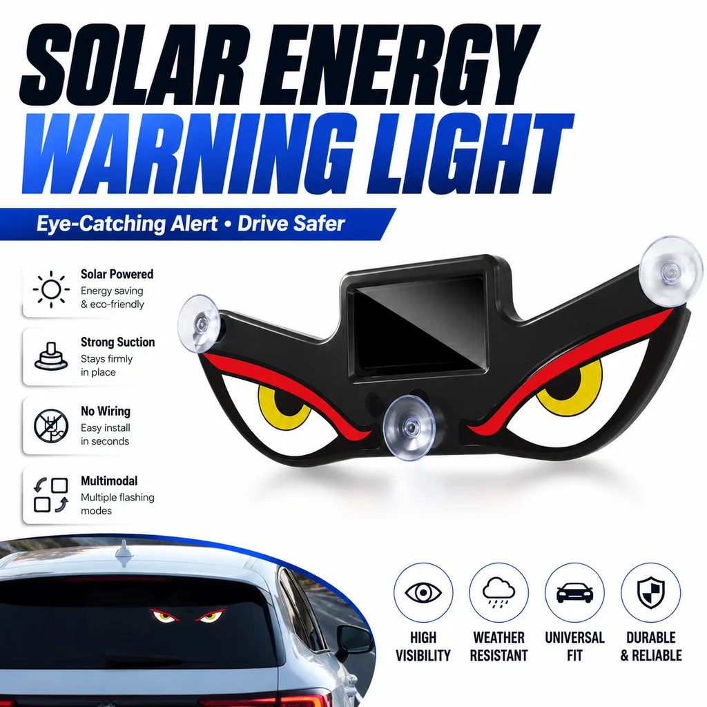 KEBIDUMEI Solar Devil Eye Car Dynamic Expression LED Light Demon's Eye With Suction Cup Decoration Rechargeable Ambience Lamp