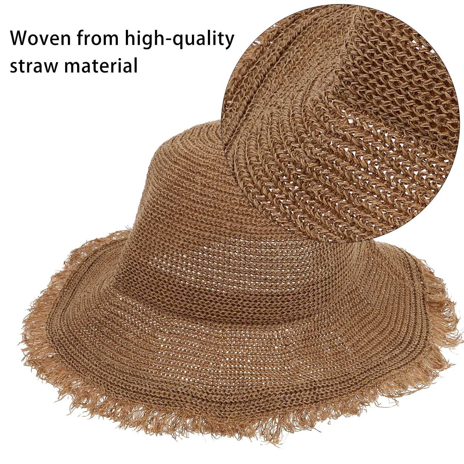 

1Pcs Breathable Straw Woven Sun Hat Wide Brim Sun Protection Cap for Women Girls Outdoor Beach Hiking Gardening