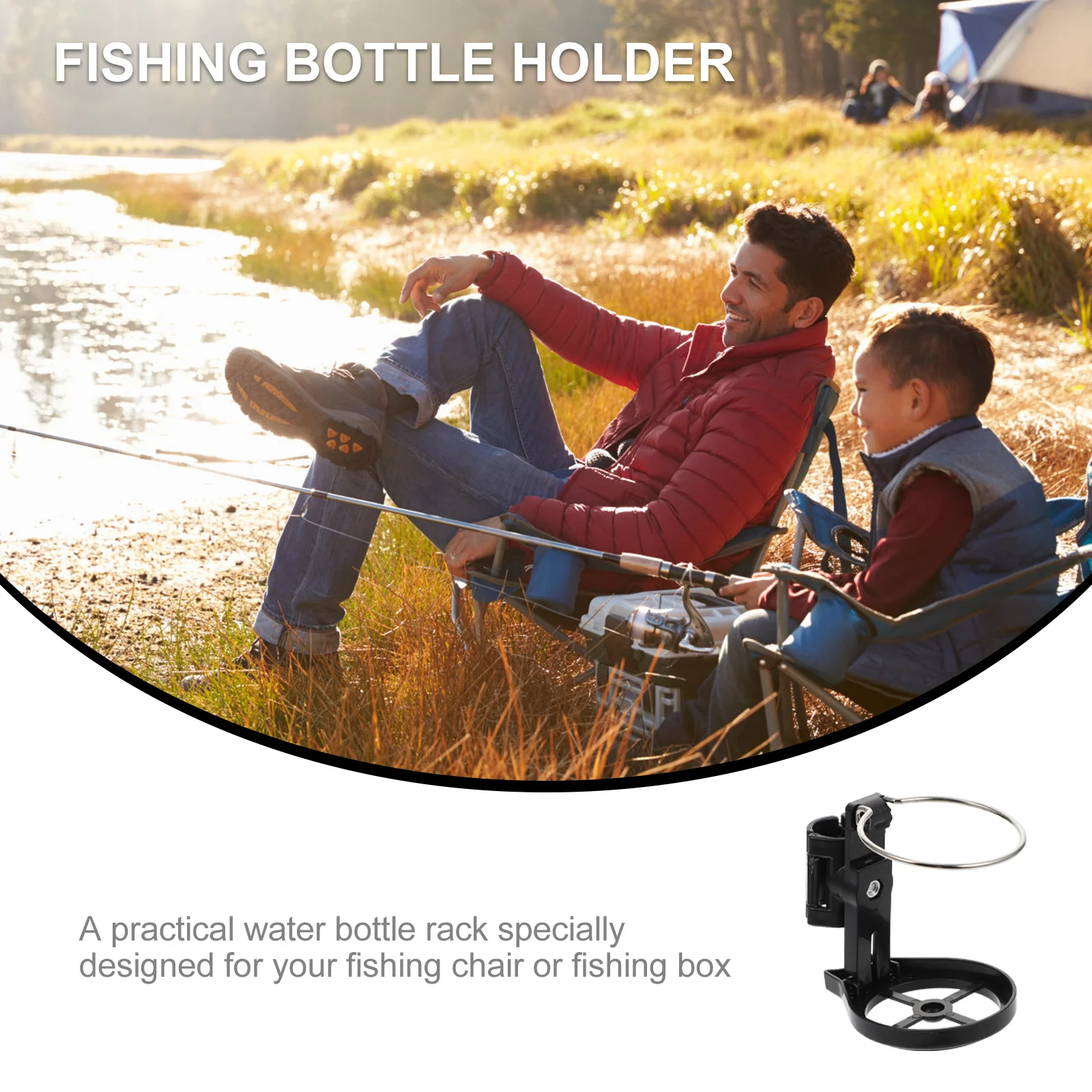

2Pcs Fishing Chair Cup Holder Stainless Steel Portable Foldable Water Bottle Holder Practical Outdoor Fishing Gear
