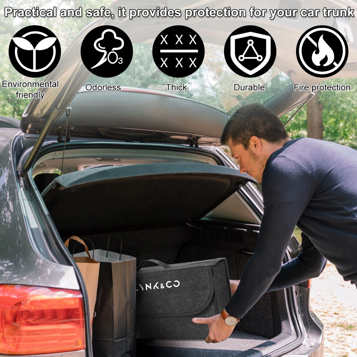 صندوق منظم صندوق السيارة سعة كبيرة حقيبة تخزين قابلة للطي لـ LYNK&CO 06 03 Z20 01 08 02 Phev 03+ 05 09 07 PHEV 900 Z10 الطاقة #6