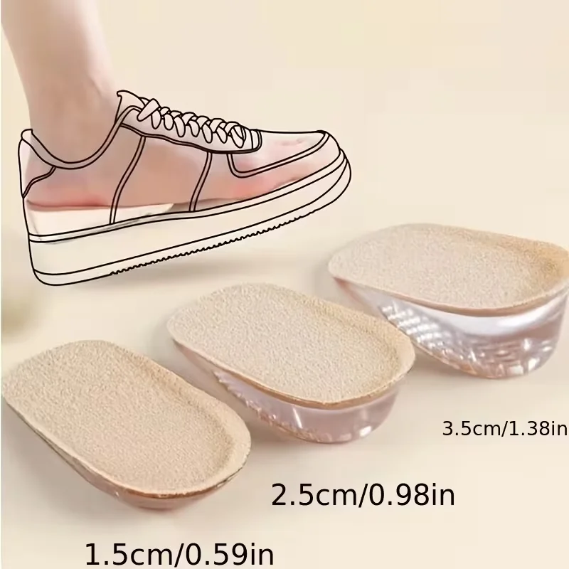 Two-Layer Embossed Honeycomb Breathable Design Self-Adhesive Silicone Invisible Height-Increasing Insole