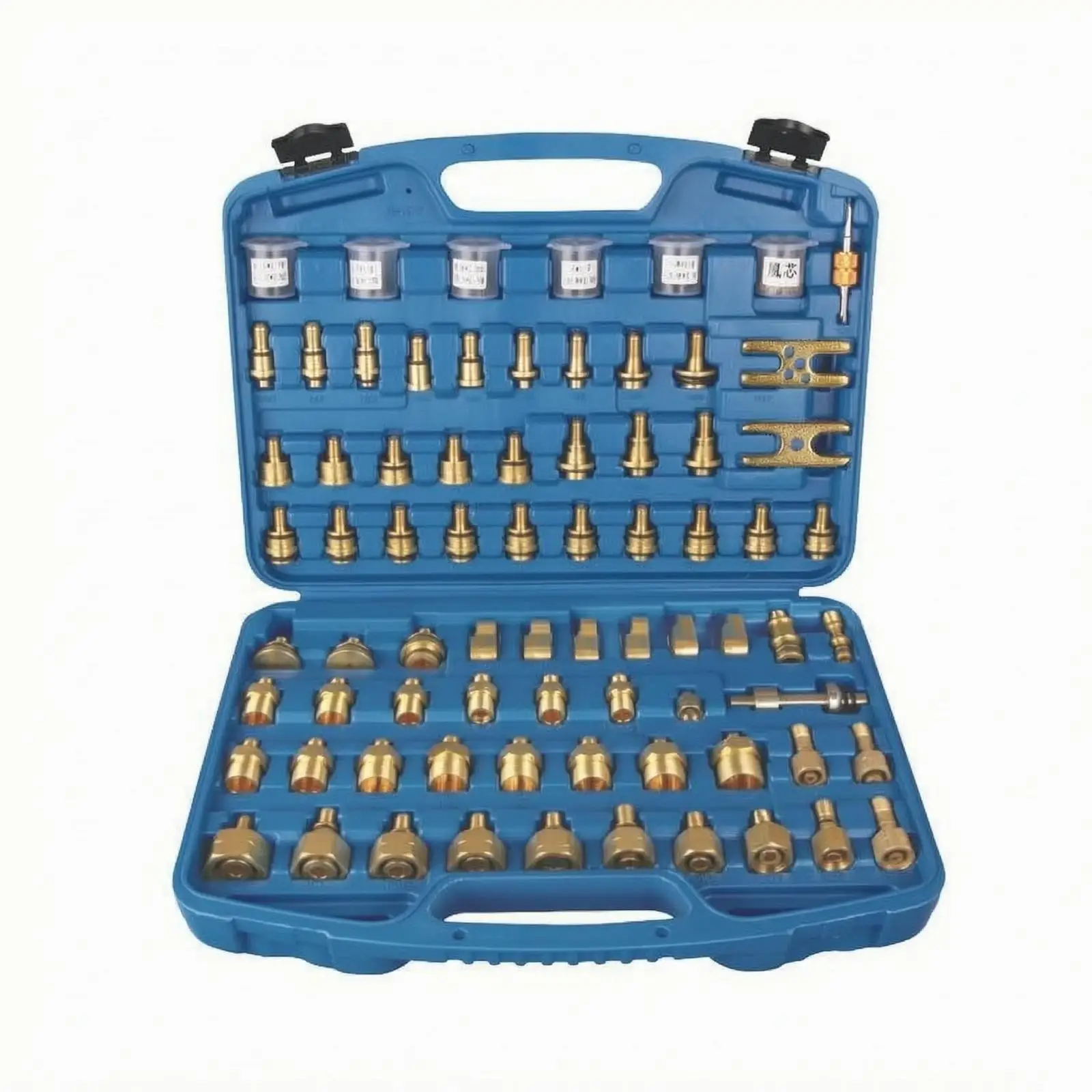 Automotive AC Repair Kit with Fittings and Adapters for Air Conditioning Leak Detection in Vehicles
