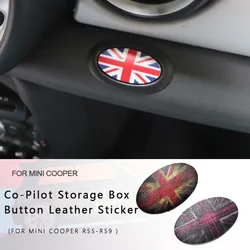 Co-pilot storage box button leather Sticker For MINI  COOPER R55 R56 R57 R58 R59 Car-Styling