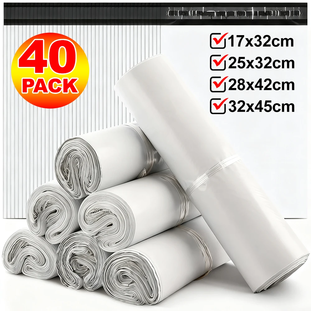 Sacs en Poly blanc robustes, enveloppes d'expédition adhésives fortes, auto-scellantes, étanches, anti-déchirure, emballage de courrier en Poly