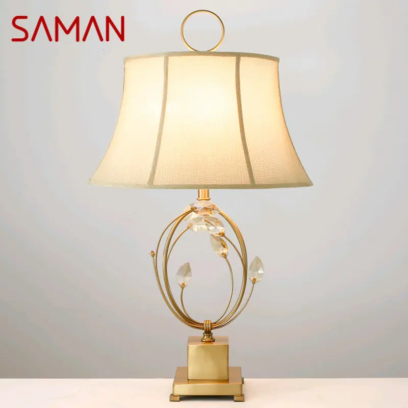 

SAMAN Contemporary Crystal Table Lamp LED Creative Fashion Dimming Desk Light for Home Living Room Bedroom Decor