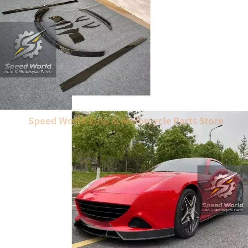 Carbon Fiber Front Bumper Lip Side Skirts Diffuser Rear Spoiler Body Kit