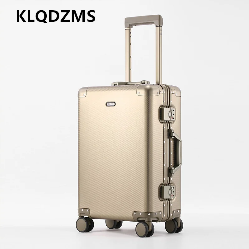 KLQDZMS Men's Suitcase Full Aluminum Magnesium Alloy Boarding Box Large Capacity Trolley Case 20