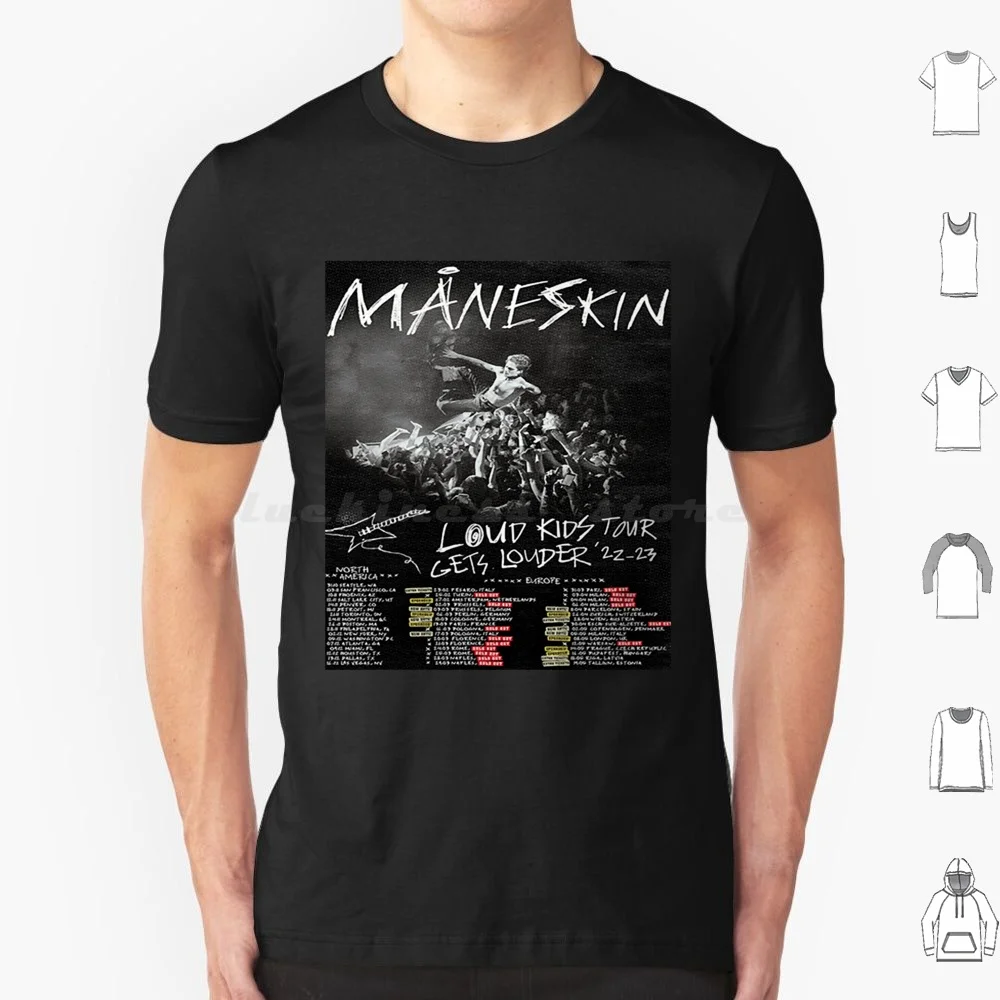 Maneskin Tour T Shirt Cotton Men Women DIY Print Maneskin M ? Neskin Italy Damiano David Italian Maneskin Band Sanremo De