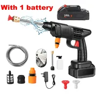30BAR Cordless High Pressure Car Wash Washer Gun Foam Generator Water Gun Spray Cleaner Car Washing Machine with 2 Batteries