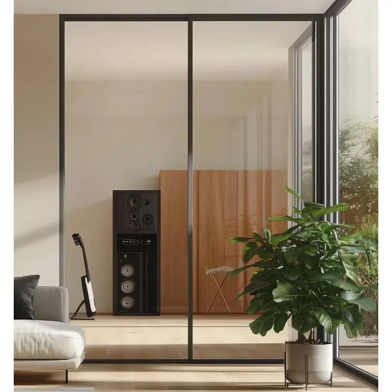 for Postmodern sliding waterproof and heat-breaking aluminum alloy double-layer glass tempered glass system door wine cellar