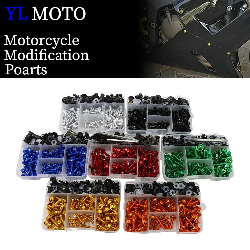 195pcs Fairing Screws Bolt Kit for Suzuki GSXR600 GSXR1000 Hayabusa GSX1300R GSX600F GSX750F SV1000 SV650 TL1000R/S DL650 DL1000