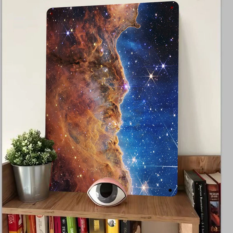 High Definition Cosmic Nebula Metal Wall Art Modern Home Decor for Living Room
