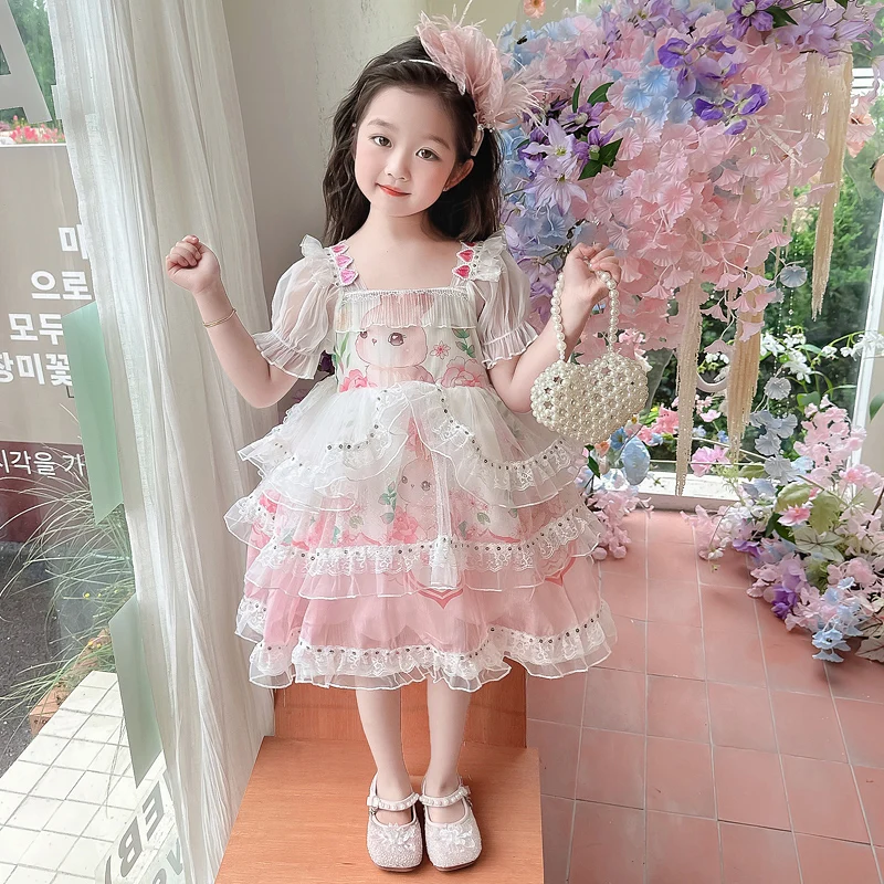 2024 Summer New Princess Lolita Dress Performance Clothing High-quality breathable fabric exotic girl party sweet dress