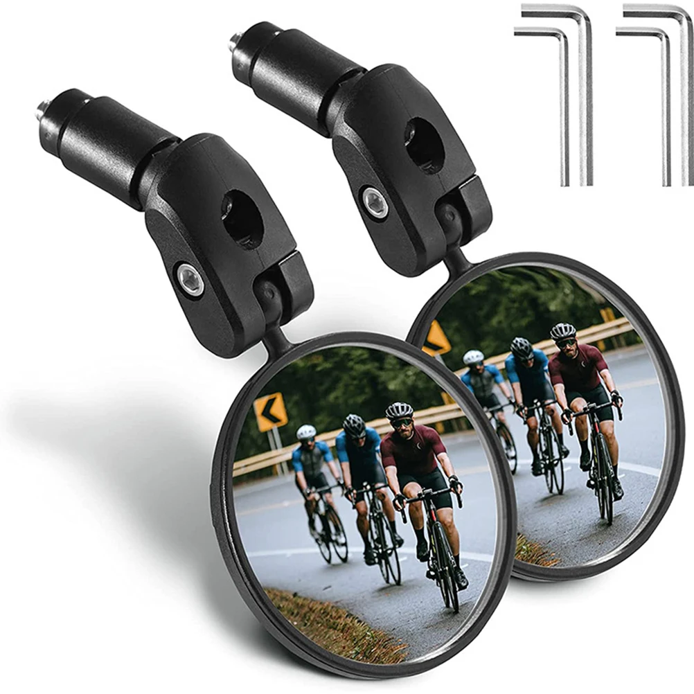 

1 Pair Bicycles Rearview Rotatable Bike Rear Handlebar Mirror Adjustable Lightweight Easy Installation Cycling Accessories Road