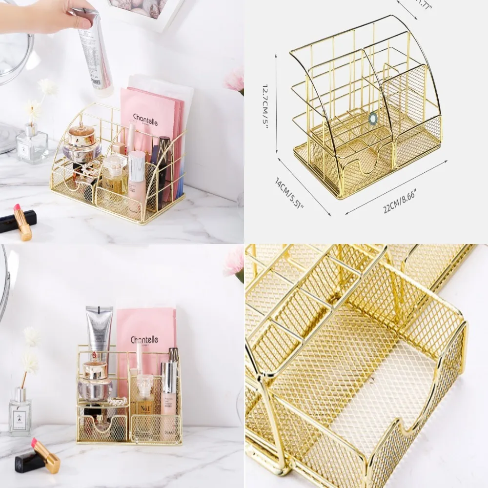 

Stylish Nordic Metal Desktop Organizer - Multifunctional File for Office Supplies, Stationery, Cosmetics, and Efficient Soluti
