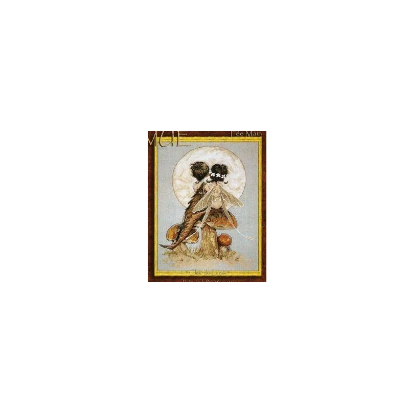 

cross stitch kit Animal cotton thread Love lock canvas stitching embroidery Blueberry Fruit Tea and Tit Nimue_