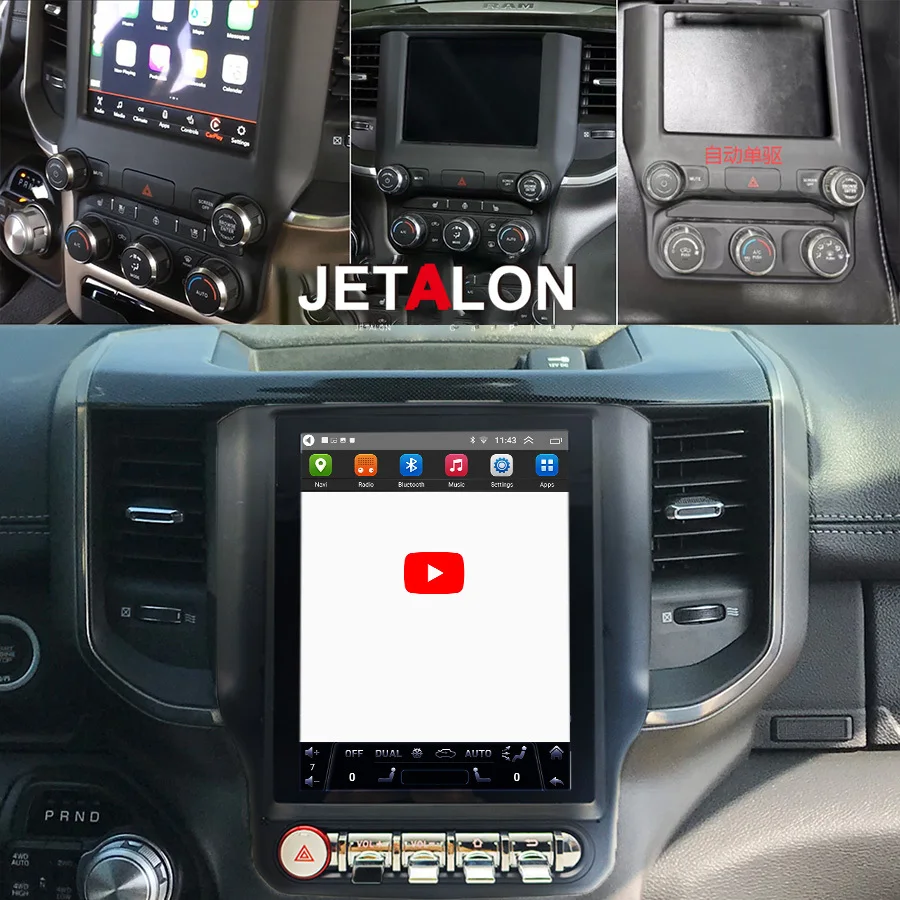 For Dodge Ram 2019 Android 15 GPS Screen Navigation Navi Stereo Multimedia Video Player 4G WIFI BT Car Radio 9.7inch RHD LHD