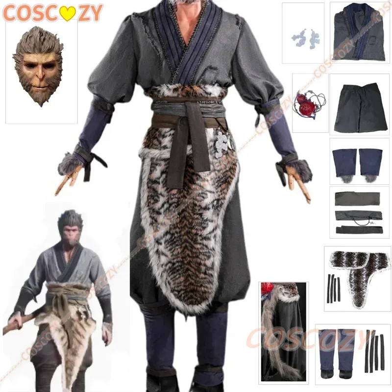 

Black Myth Wukong Cosplay The Destined One Adults Anime Game Costume Props Mask Halloween Wukong Fancy Stage Costumes for Man