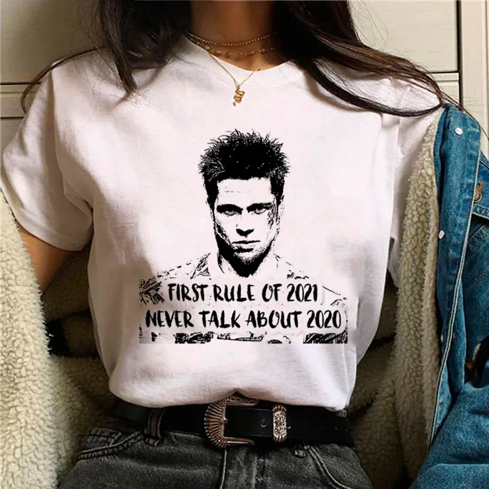 Fighting Club top women graphic comic Y2K top female designer 2000s Japanese clothes