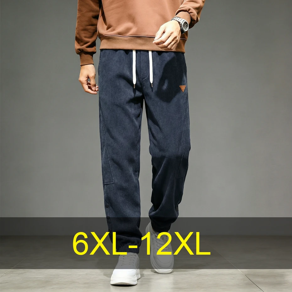 

Мужские спортивные брюки (джоггеры) больших размеров 10XL, 12XL, модные повседневные брюки с эластичным поясом, мужские брюки больших размеров 10XL