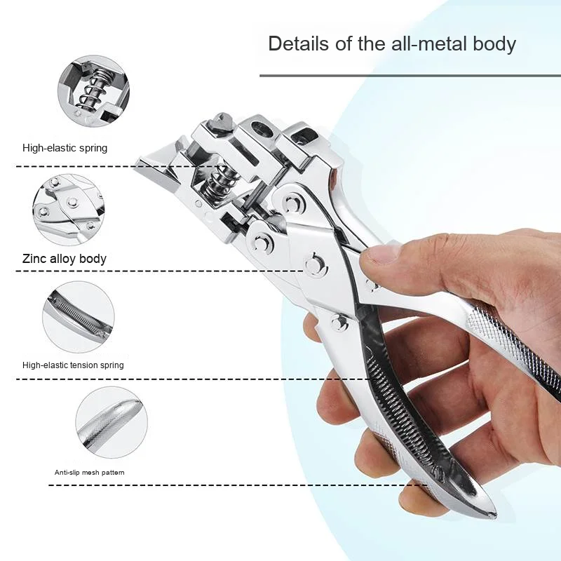 3-in-1 Membership Card Paper Puncher Plastic Metal Round Square Hole Punch Pliers Corner Rounder with Hole Puncher for Cards