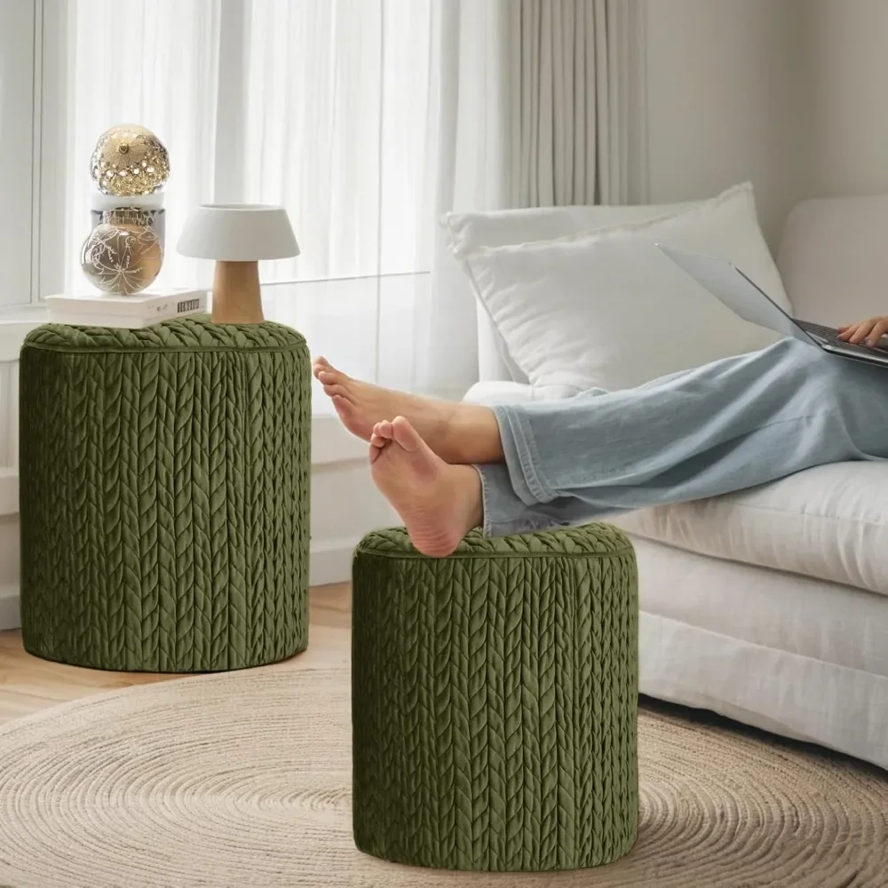 الحديثة المخملية العثمانية جولة مضفر معنقدة القدم البراز منجد الغرور البراز لغرفة النوم غرفة المعيشة ماكياج ديكور