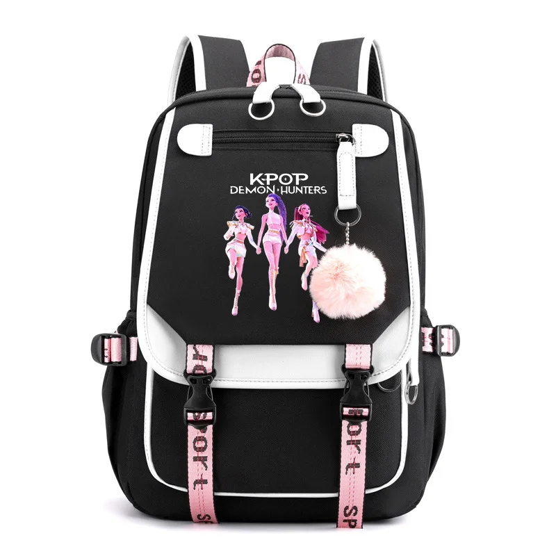 สาวใหม่แฟชั่น Cool K-POP HUNTRX พิมพ์กระเป๋าเป้สะพายหลังกลางแจ้ง Street Rucksack กระเป๋าโรงเรียน Back-to-School ของขวัญ