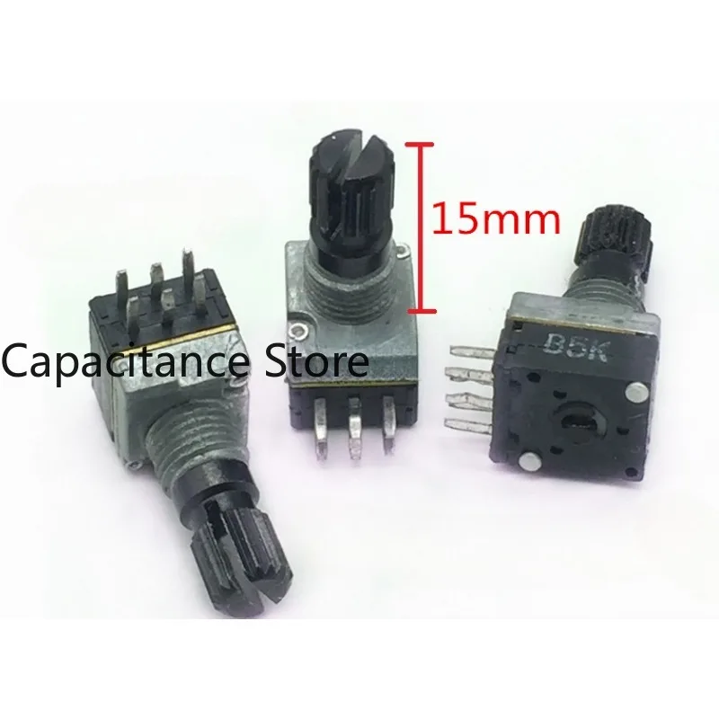 

5PCS RK09 potentiometer duplex 6-pin B5K shaft length 15mm plastic audio volume amplifier