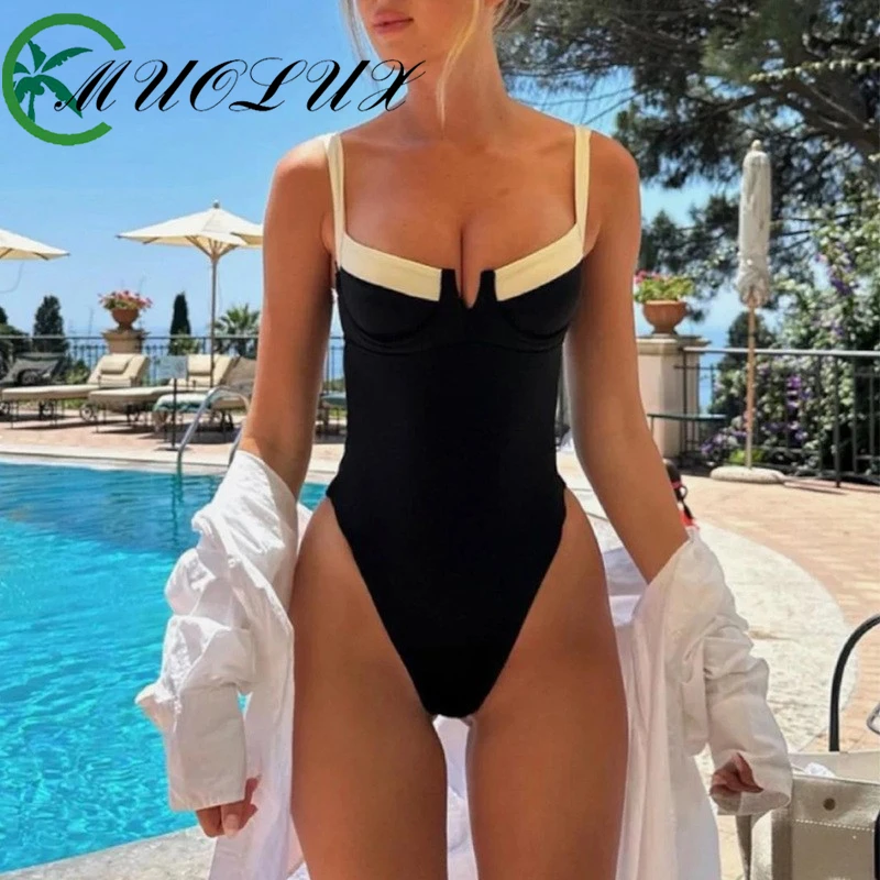 

MUOLUX 2024 Bikini Set Push Up Women's Swimsuit Vintage Print High Cut Thong Biquini Swimwear Bathing Suit Monokini Beachwear