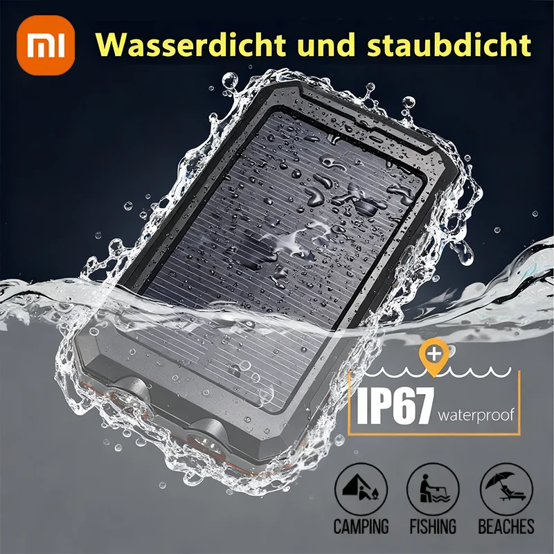 Xiaomi بنك الطاقة الشمسية 80000mAh المحمولة شحن Poverbank شاحن بطارية خارجي ضوء قوي LDE ضوء لجميع الهواتف الذكية