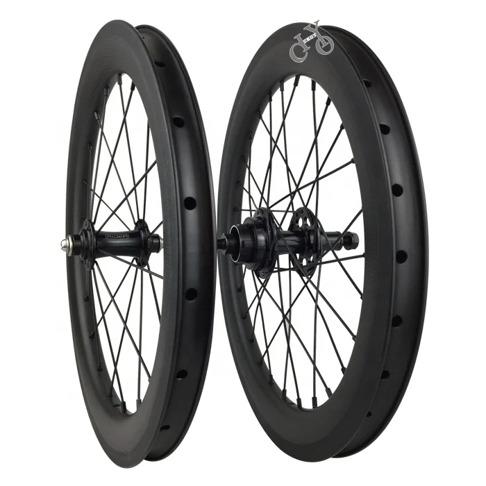 14 Inch Ultra-Light Carbon Rims, durable carbon fiber wheel accessory, perfect replacement for folding kids push balance bicycle