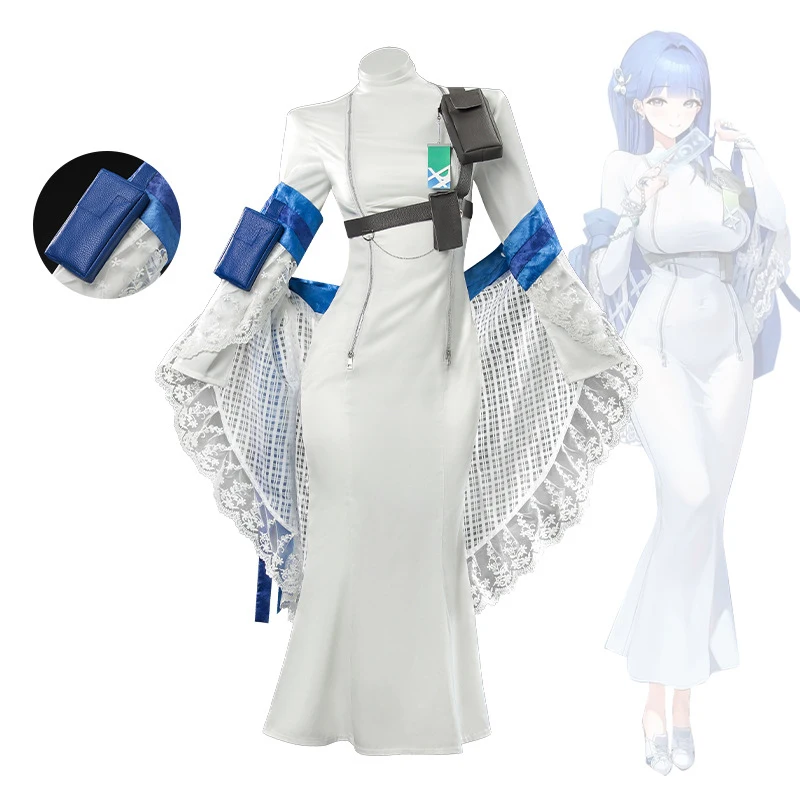 

Arcana Cosplay Costumes White Dresses Game Nikke Role Play Uniform Halloween Christmas Carnival Dressing For Women