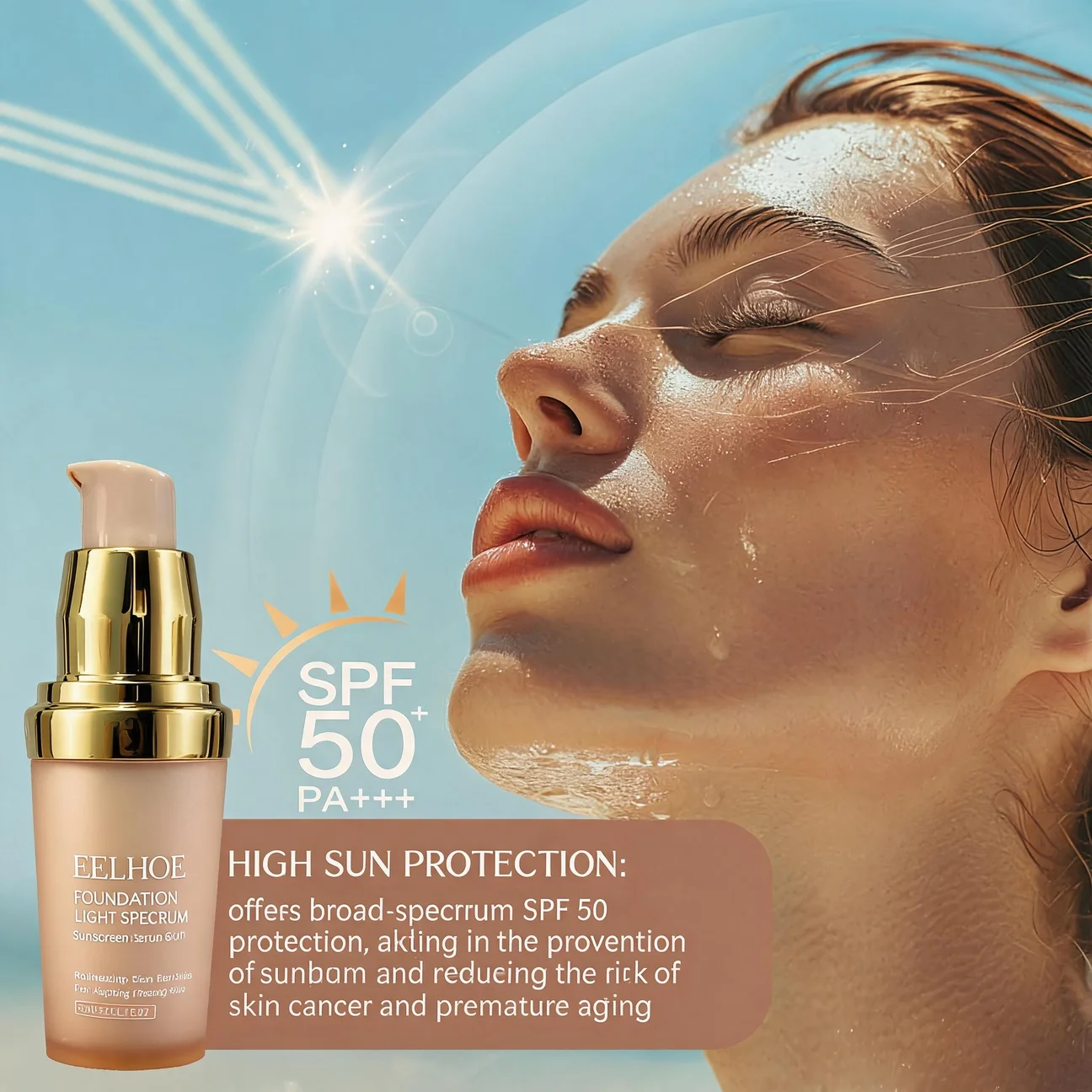 EELHOE Heat Resistant Foundation Long Lasting Concealer Foundation Hydrating Makeup Radiant Finish Anti Sweat Valentine's Day Gi
