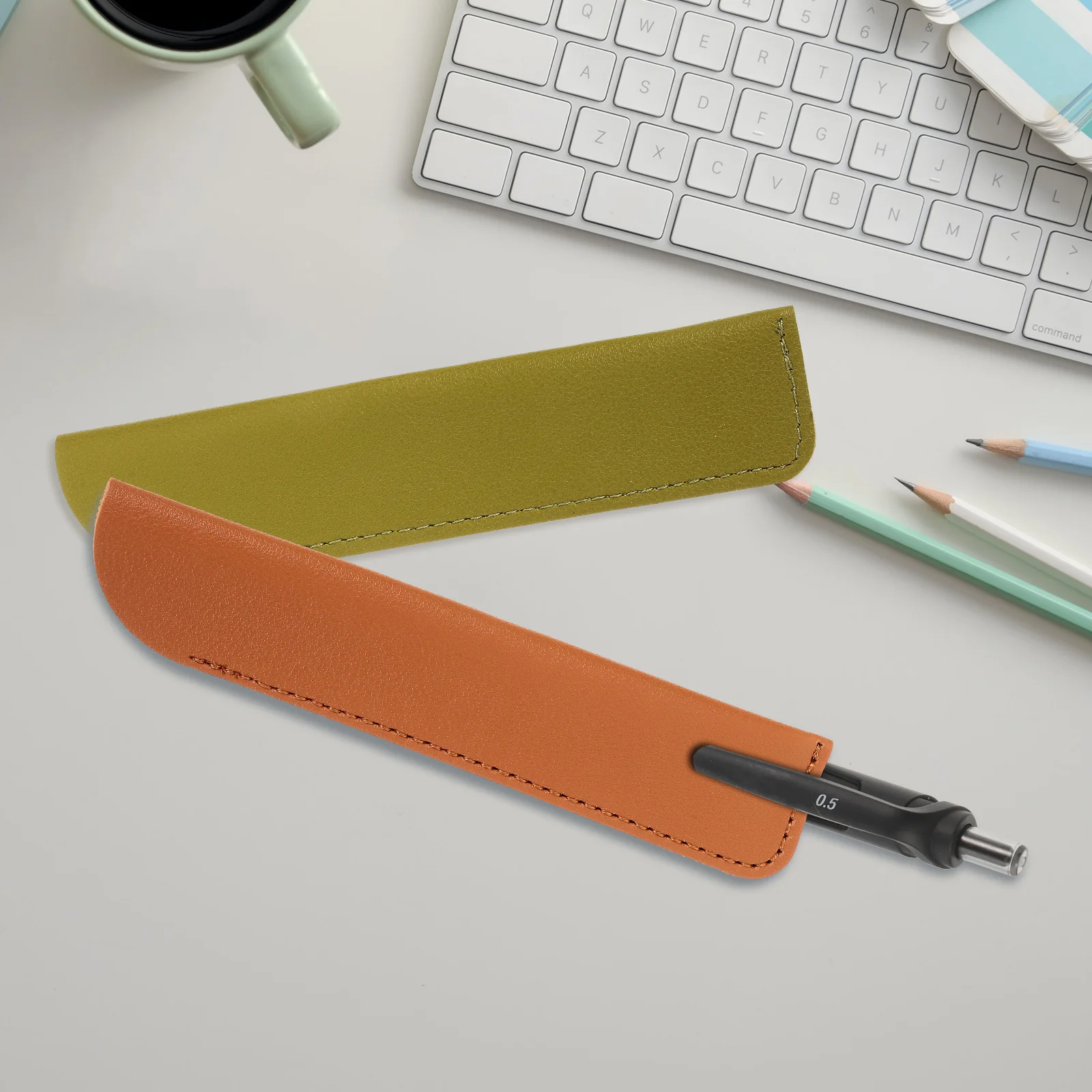 

4pcs Pen Case Wear-Resistant Portable Pen Pouch Storage Bag Gift Sleeve For Office College Students Organizer