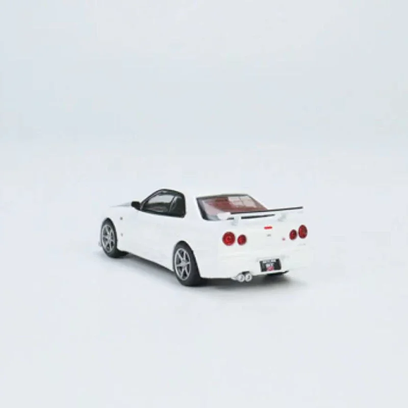 MINIGT-modelo de coche Skyline GT-R (R34) v-spec II N1, vehículo fundido a presión de aleación #501 RHD, 1:64