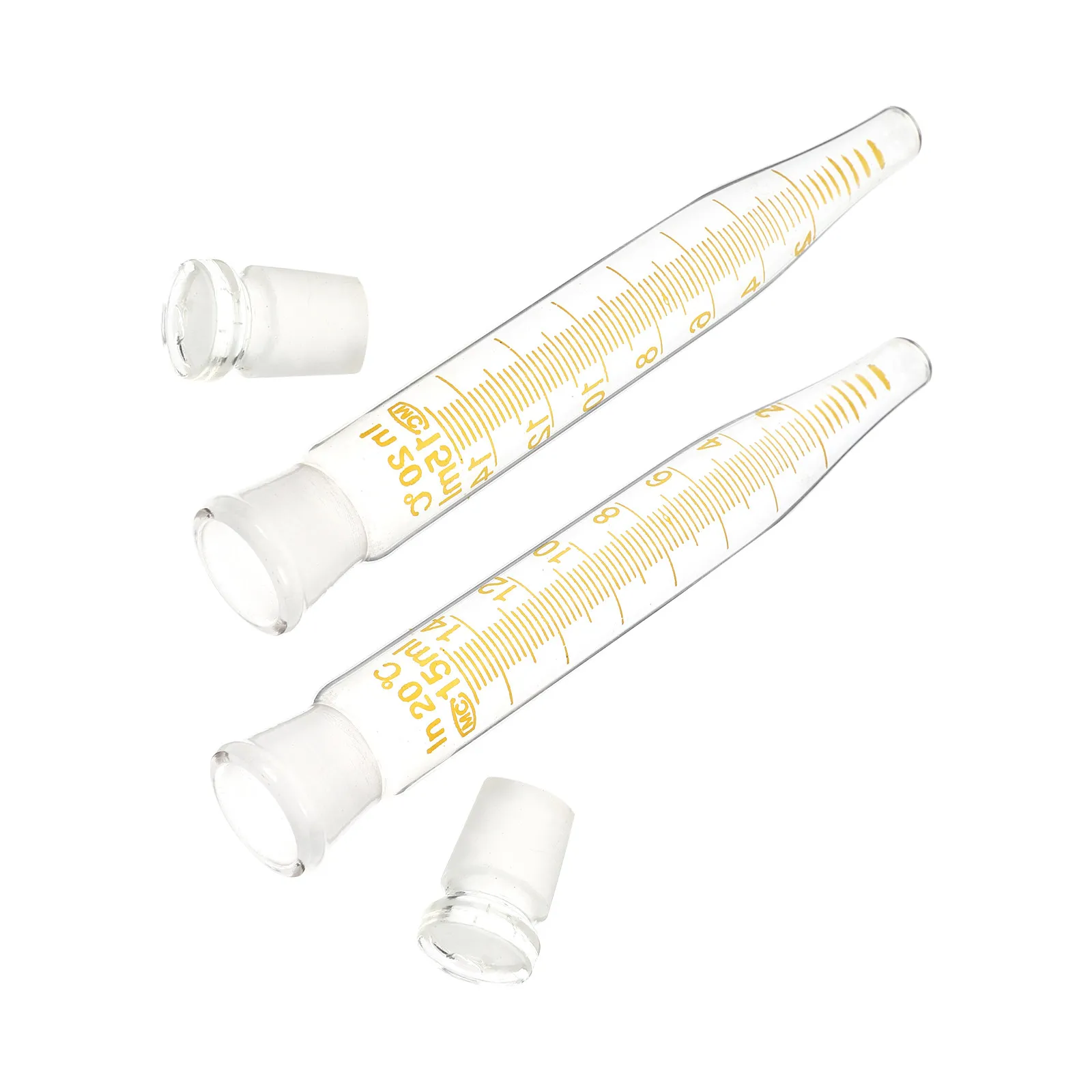 15ml Centrifuge Tubes with Caps, Graduated Glass Test Tubes for Lab Use – Pack of 2