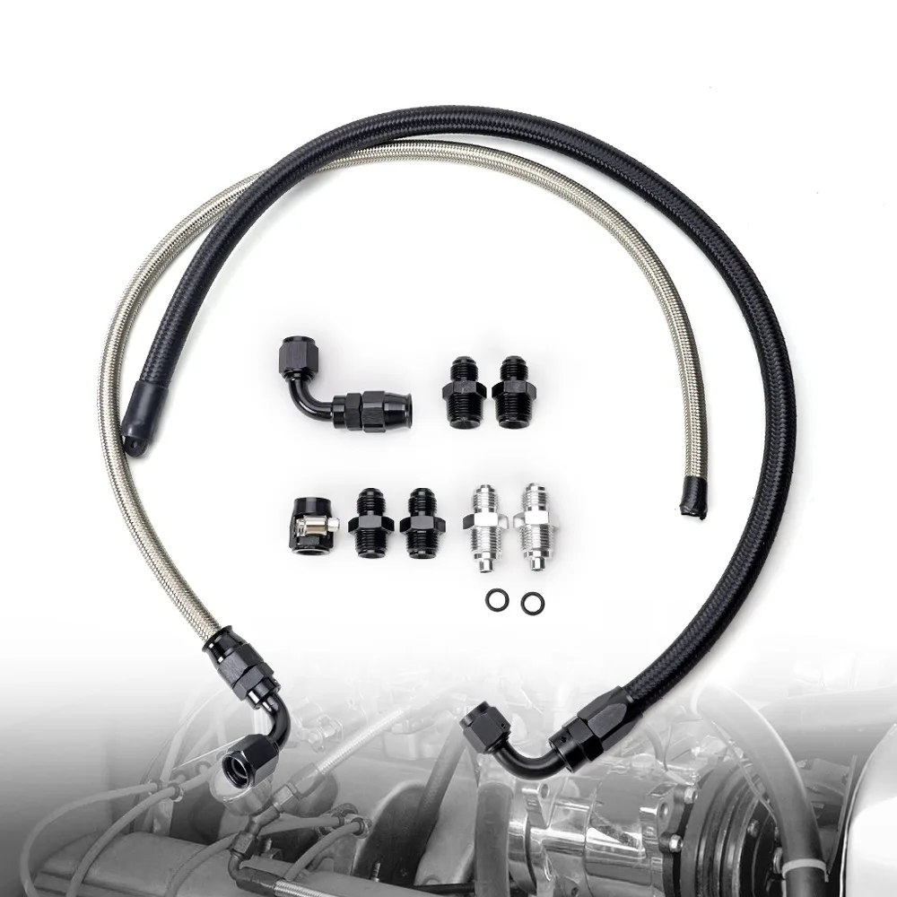 Automotive Retrofit 25 Inch 6AN Power Steering Pump Hose Kit for Chevrolet C10 LS
